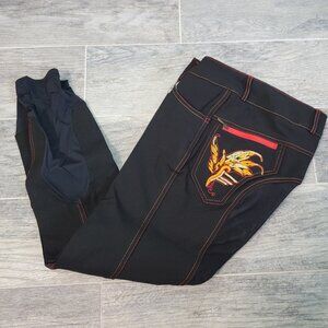 Huntley Equestrian Black Riding Pants Women's 28 Suede Full Seat Breeches NWT